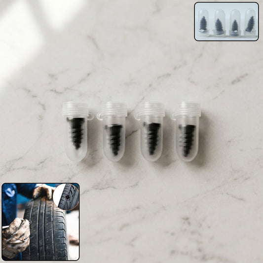 Car Biketire Puncture Repair Nail Screw (4 Pc Black)