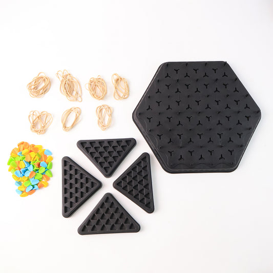 Strategic Triangle Color Matching Puzzle Board Game For Kids Family