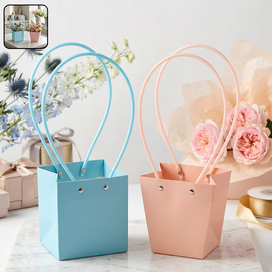 Stylish Foldable Flower Packaging Bag With Handle For Bouquet And Gifting (1 Pc)