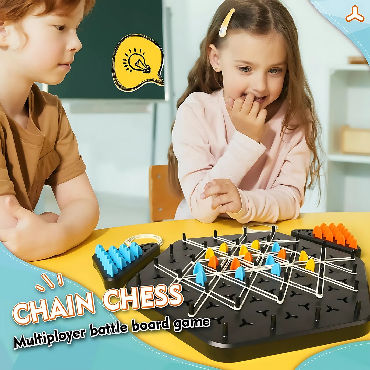 Strategic Triangle Color Matching Puzzle Board Game For Kids Family