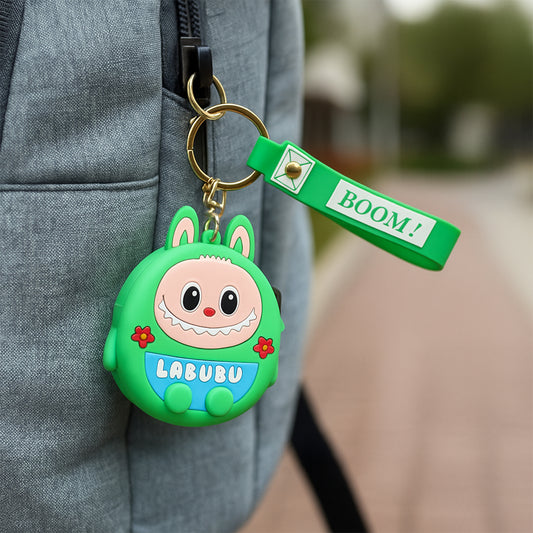 Cute Cartoon Character Coin Pouch With Keychain Wrist Strap