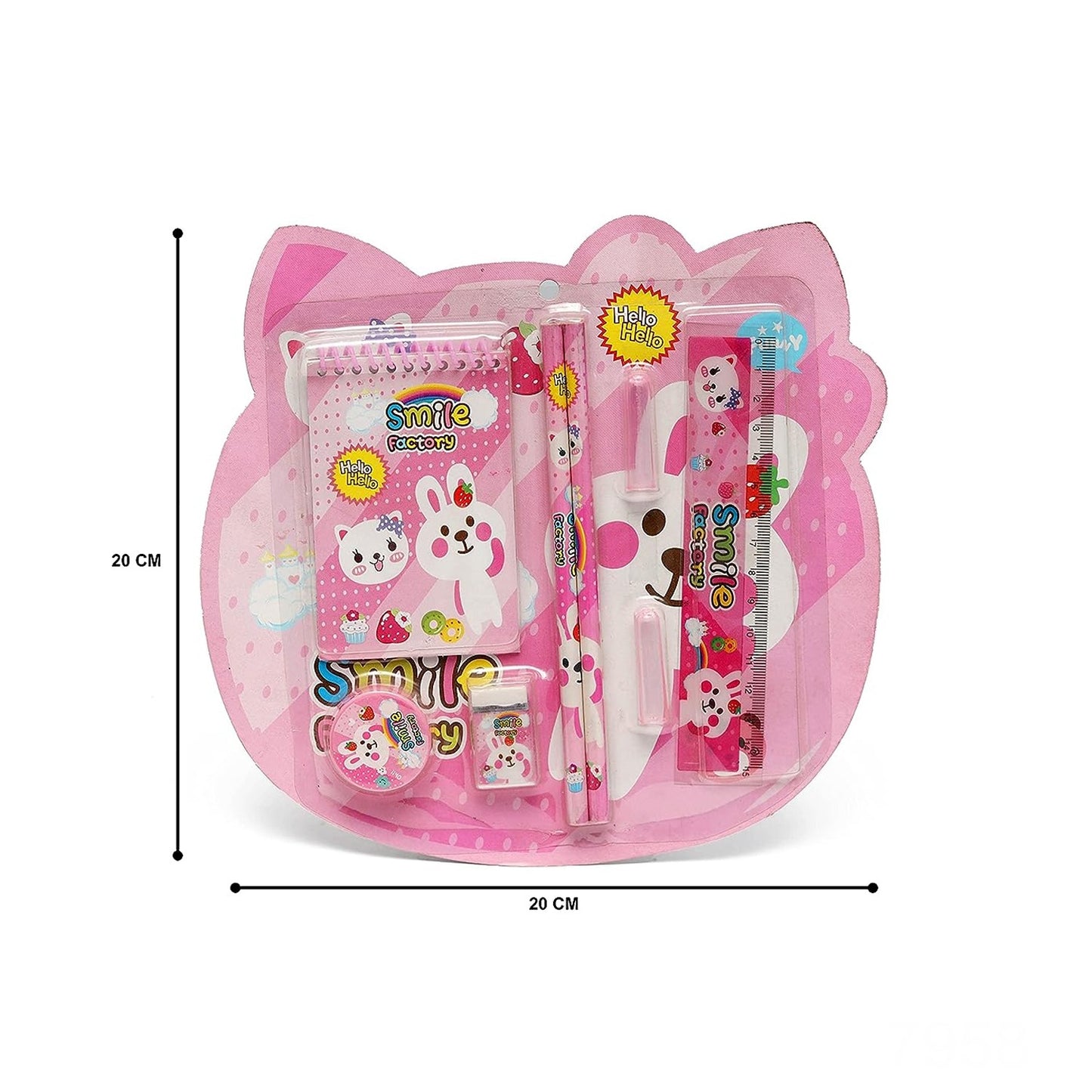 7958 8 In1 Mix Stationery Gift Set For Kids Stationary Set Including Pencil Ruler Rubber Pencil Sharpener Pencil Cover School Office Product Gift