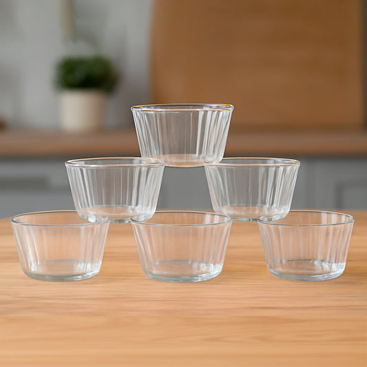 Premium Transparent Plastic Dessert Bowl Set 6 Pieces