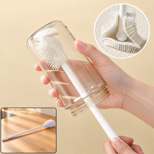 Silicone Cup And Bottle Cleaning Brush With Flexible Bristles For Kitchen (1 Pc)