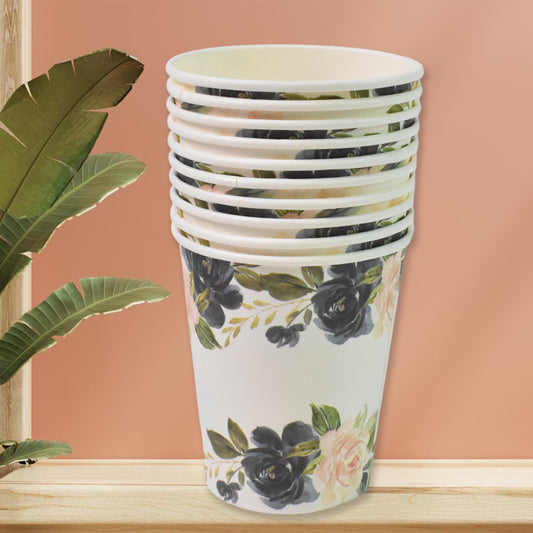 Disposable Paper Cups Disposable Tea Coffee Cups (10 Pcs Set Mix Color Design)