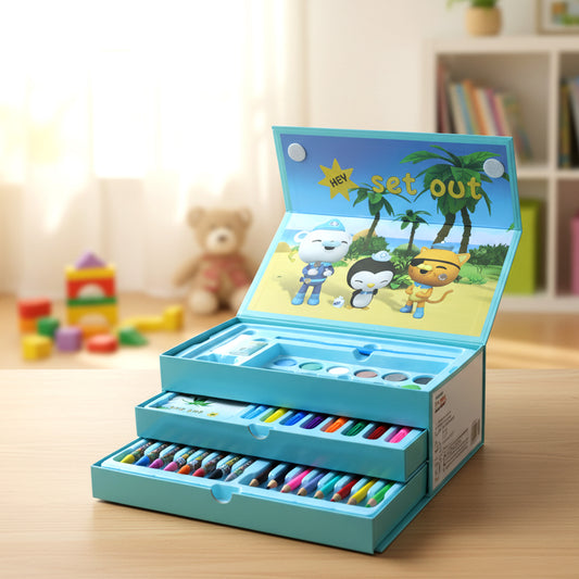 Drawing Kit Box For Kids With Colors Tools (1 Pc)