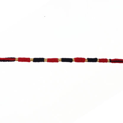Handmade Black And Red Bracelet Rakhi For Brother (1 Pc)