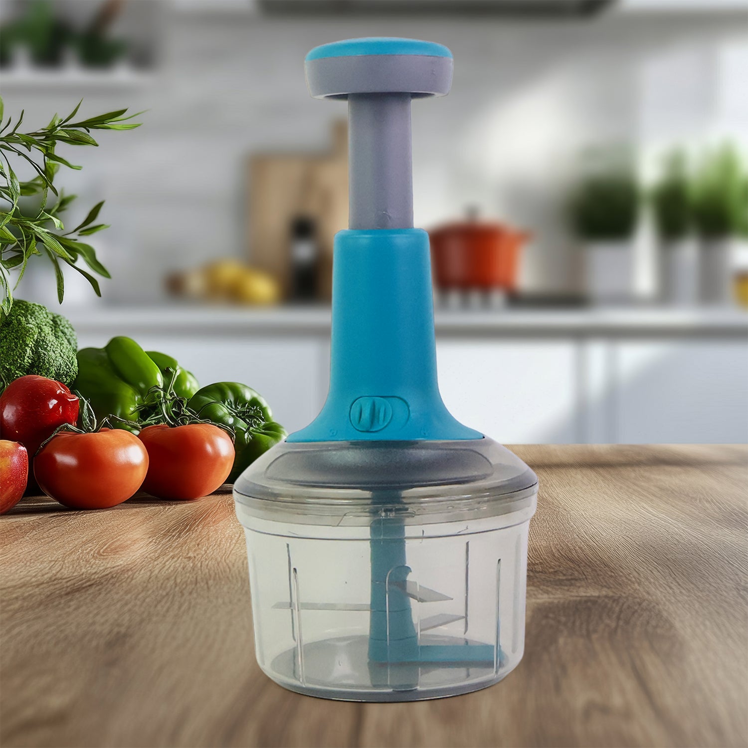 Supermom Premium Manual Push Chopper And Vegetable Cutter (750ml  1 Pc)
