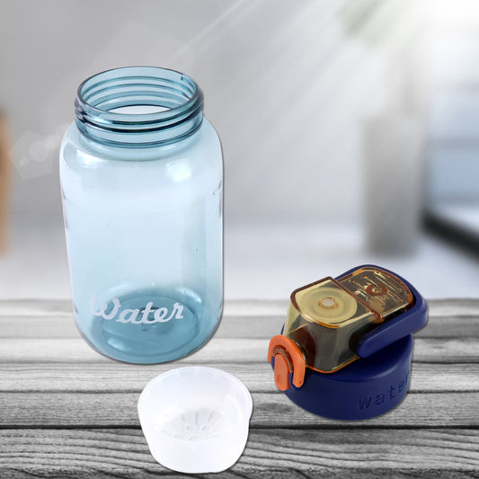 Blue Plastic Leak-proof Flip Cap  Safty Lock Water Bottle (600ml Approx  1 Pc)