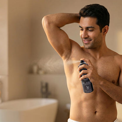Sagar Just Black London Perfume Body Spray Deodorant For Men (200 Ml)