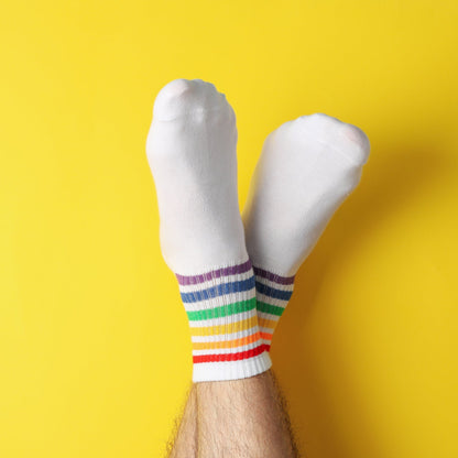 7372 Mix Design Socks For Men. Premium Ankle Length Sports Socks With Thick Cotton Cushion
