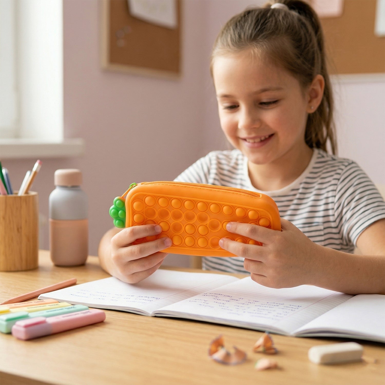 Pop It Pencil Pouch With Zipper (1 Pc)