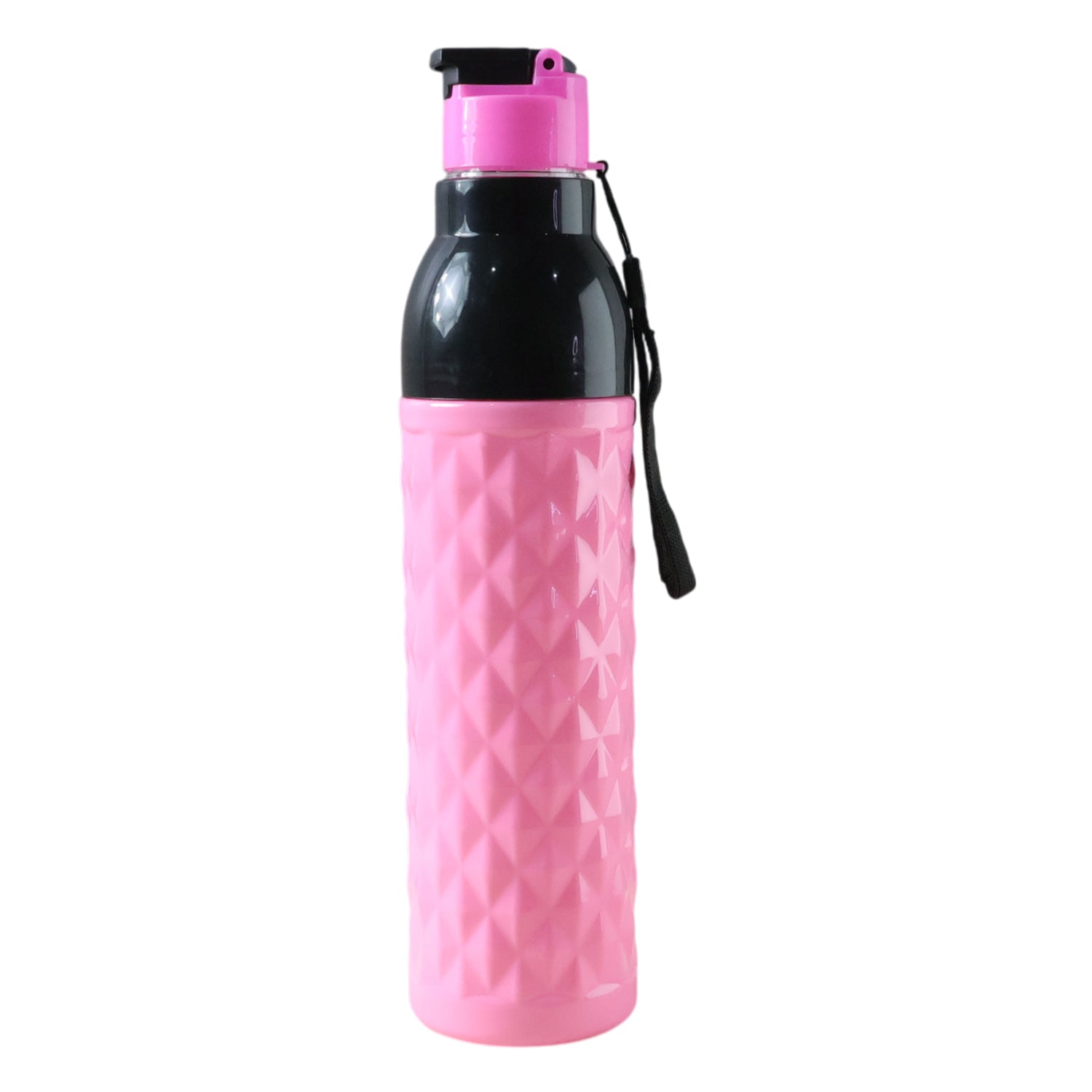 Plastic 1000 Ml Approxdiamond Pattern Leakproof Water Bottle (1 Pc)
