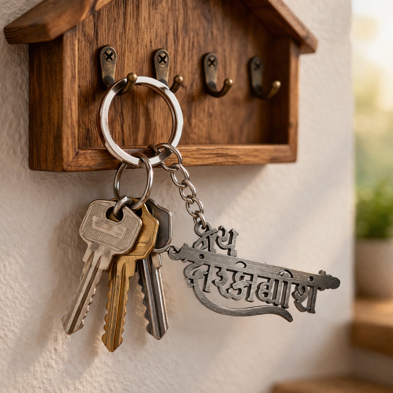 Premium Metal Jay Dwarkadhish Keychain 1 Pc