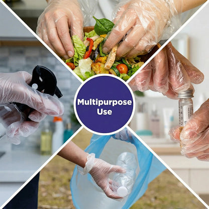Disposable Small Plastic Gloves For Kitchen Food Handling And Cleaning Tasks (100 Pc)
