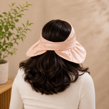 Women’s Wide Brim Sun Protection Hat with Open Top & Mesh Design (Random Color 1 PC)