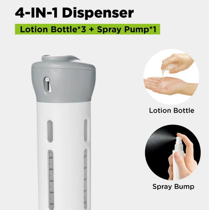 Travel Dispenser Bottle Set – 4-in-1 Leak-Proof