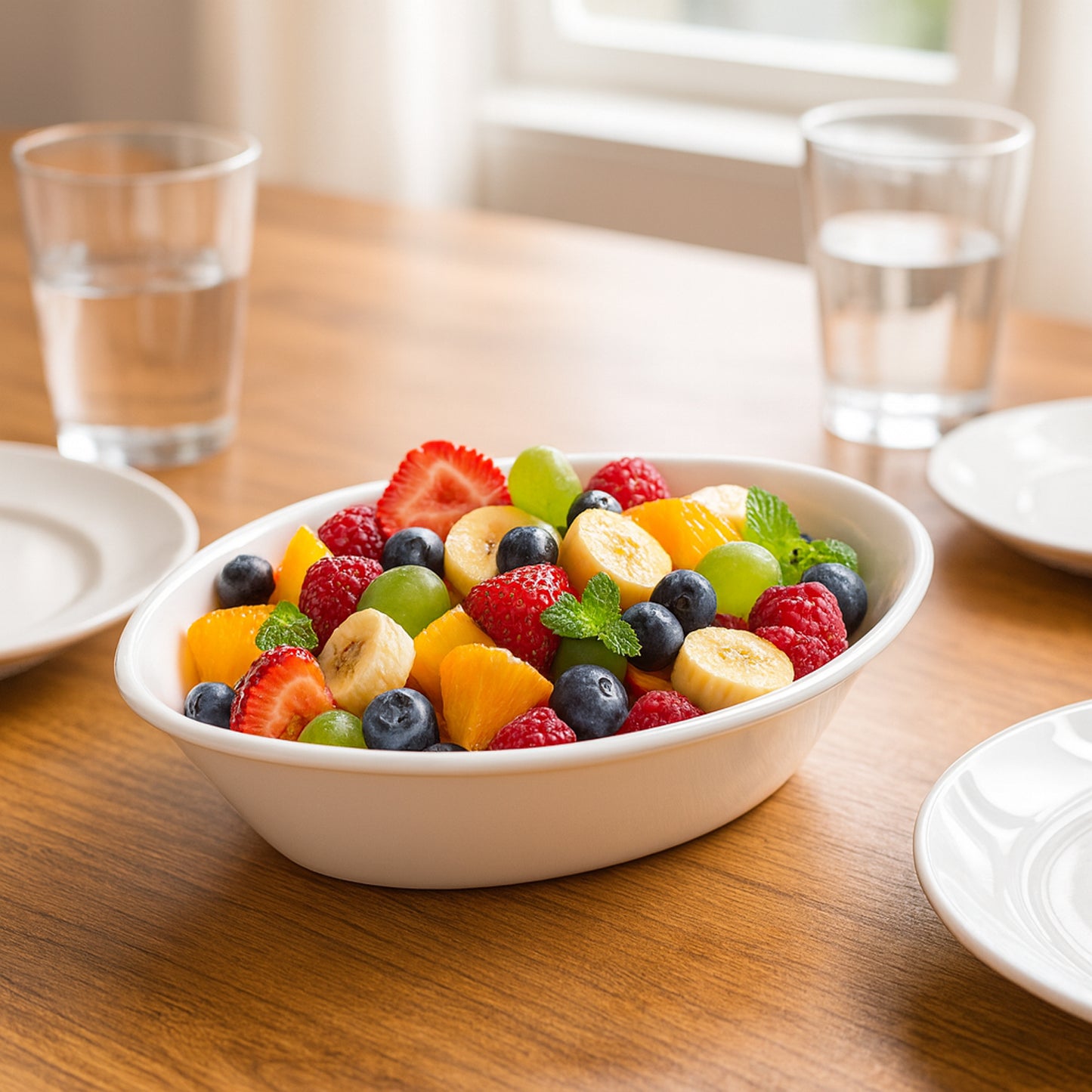 Plastic Marin Serving Bowl  Elegant Oval Deep Bowl (1 Pc  White)