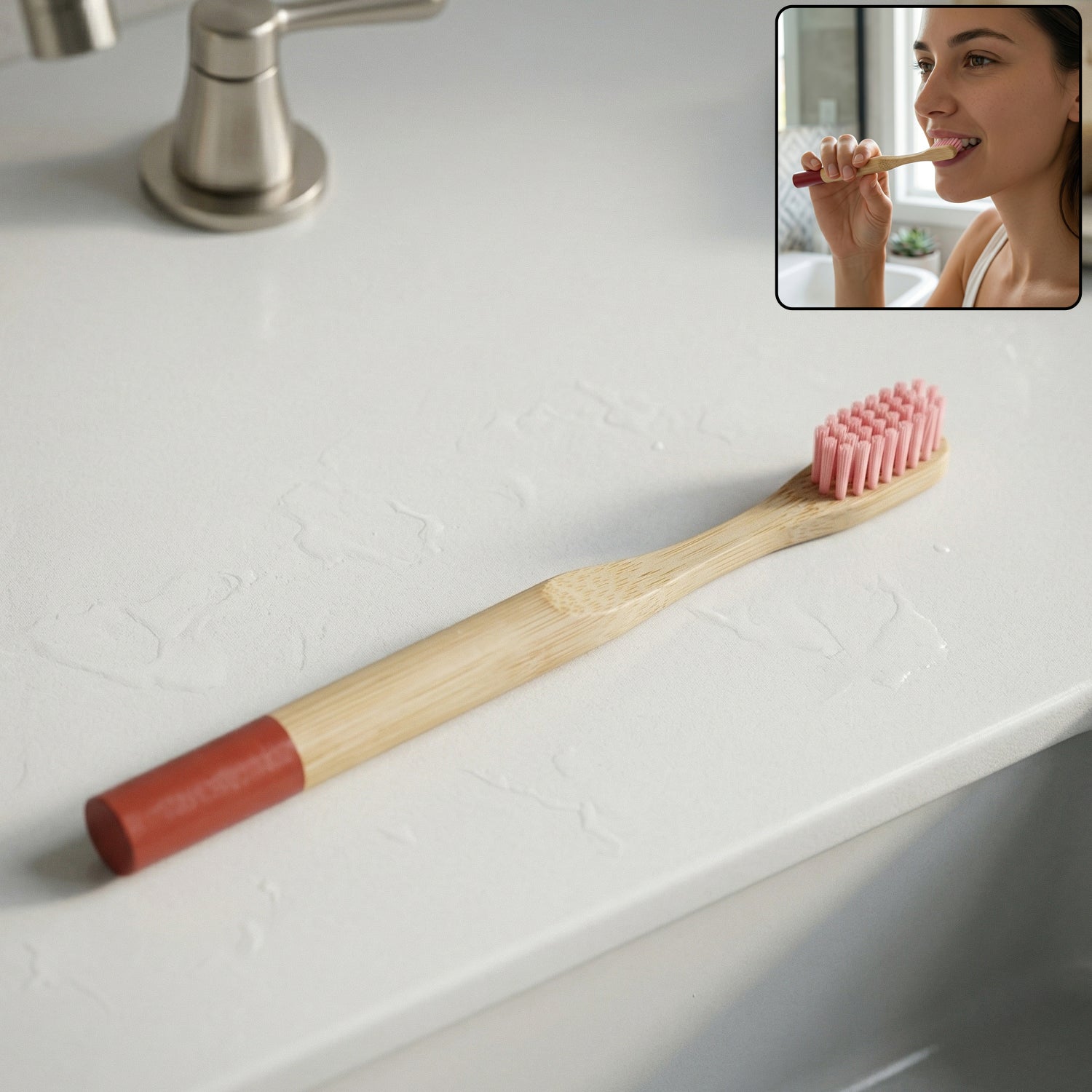 Eco Friendly Bamboo Toothbrush With Soft Bristles (1 Pc)