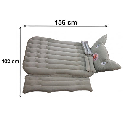 Portable Car Air Mattress Set With Pig Pillow And Cushions For Travel Comfort (1 Set)