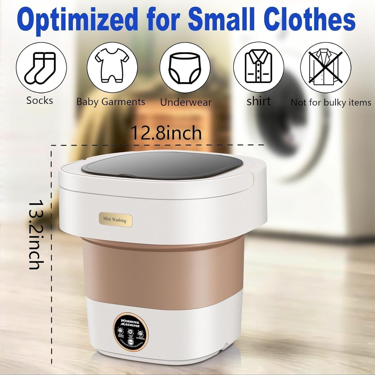 Portable Folding Washing Machine Mini Collapsible Washer With Spin Basket (1 Pc)