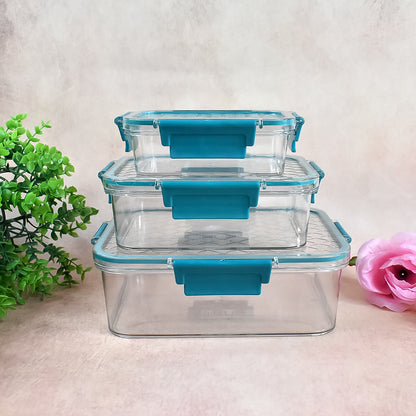 Multipurpose Plastic Containers  Lunch Boxes (3 Pcs Set  1500 750 350 Ml Approx)