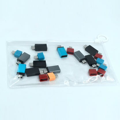 0261 Otg Type C  Usb To Micro Usb Adapter For Android Mobile Smart Phones  Tablets With Zip Pouch (Pack Of 20)