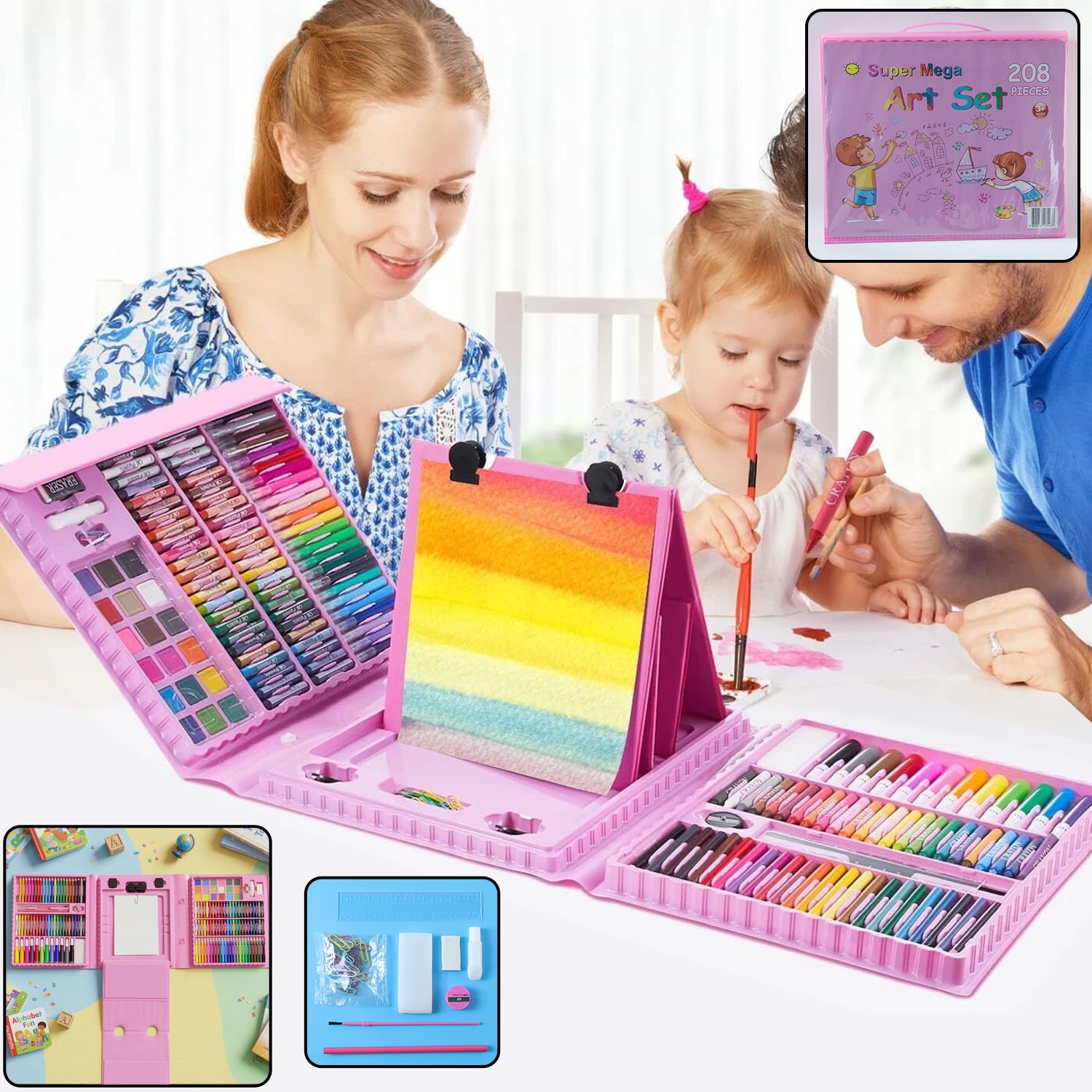 Super Mega Art  Craft Drawing Coloring Kit (208 Pc)