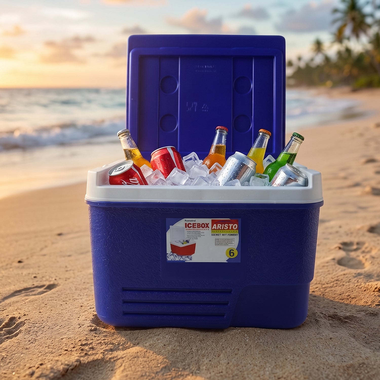 Portable Insulated Ice Cooler Box With Carry Handle (1 Pc Blue  6ltr)