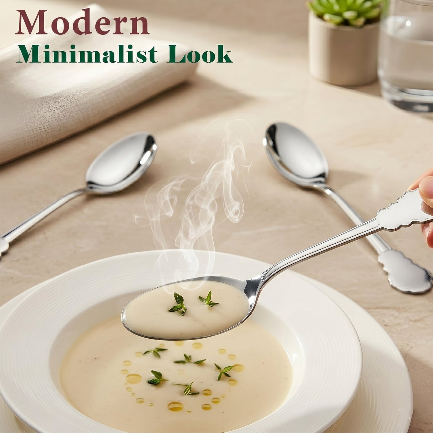 Stainless Steel Carved Handle Dinner Spoon For Dining And Kitchen Use (1 Pc)