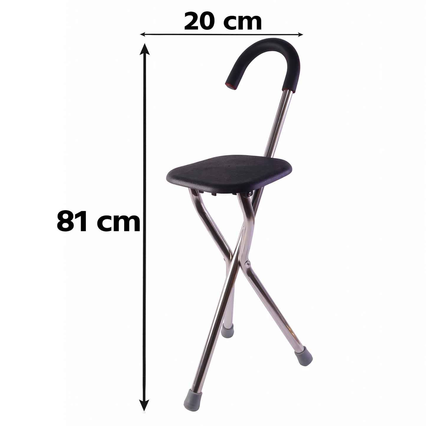 Folding Walking Stick With Seat 3 Leg Cane Stool Chair Support Stand (1 Pc)