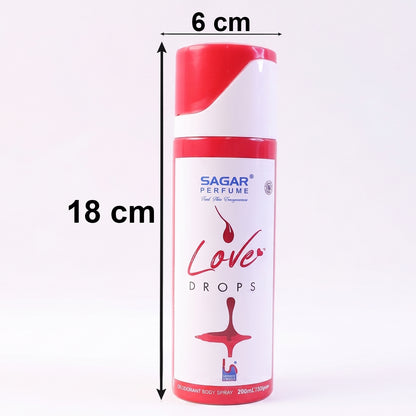 Sagar Love Drops Perfume Deodorant Body Spray Long Lasting (200 Ml)