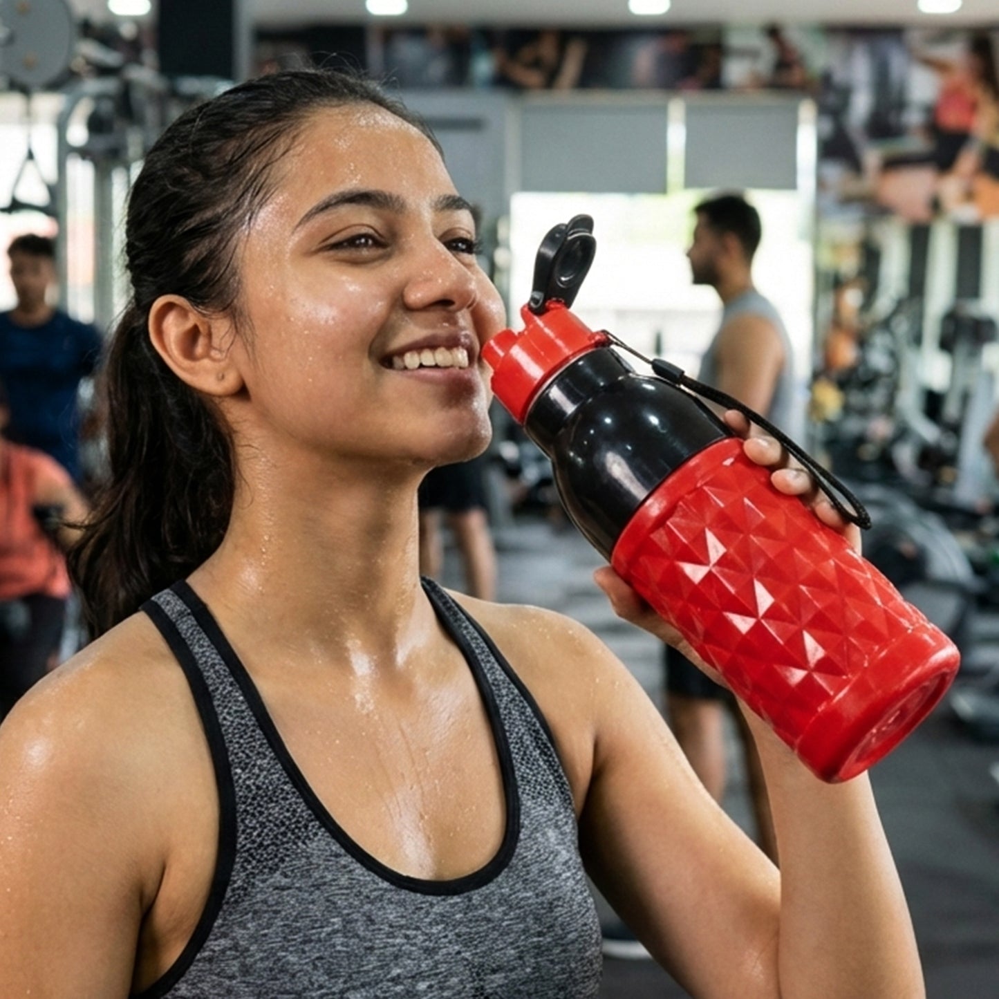 Plastic 1000 Ml Approx Sports Water Bottle (1 Pc)