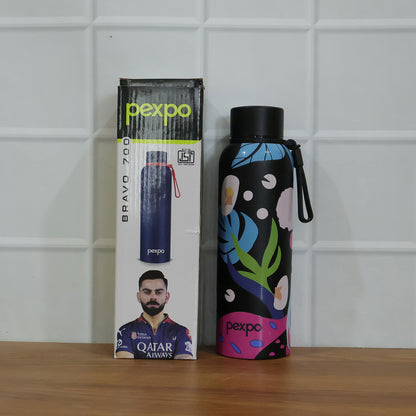 Pexpo Stainless Steel Printed Water Bottle 800 Ml Approx (1 Pc)
