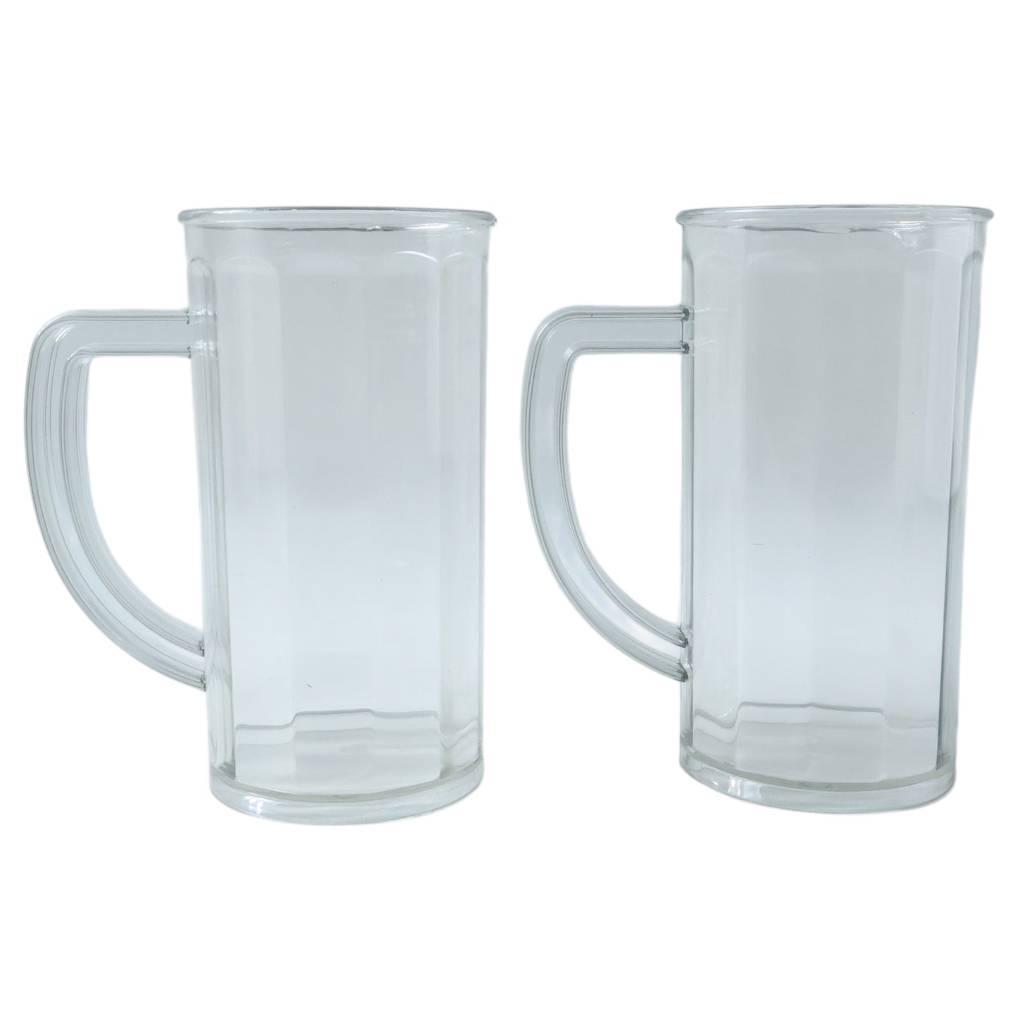 Prexo Plastic Shake Mug Glass With Handle (2 Pc Set 400 Ml Approx)