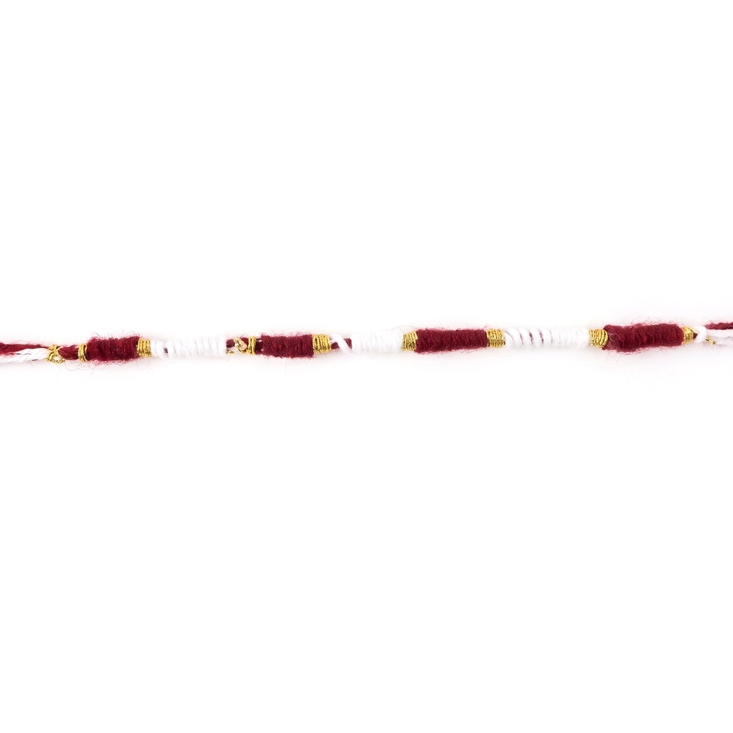 Handmade Red And White Thread Bracelet Rakhi (1 Pc)