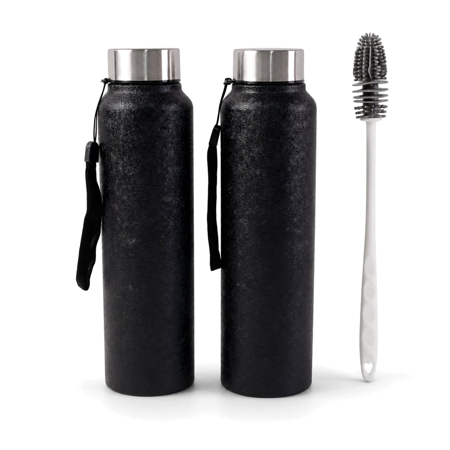 Buy 1 Stainless Steel Water Bottle With Free Cleaning Brush And Bottle (1 Set)
