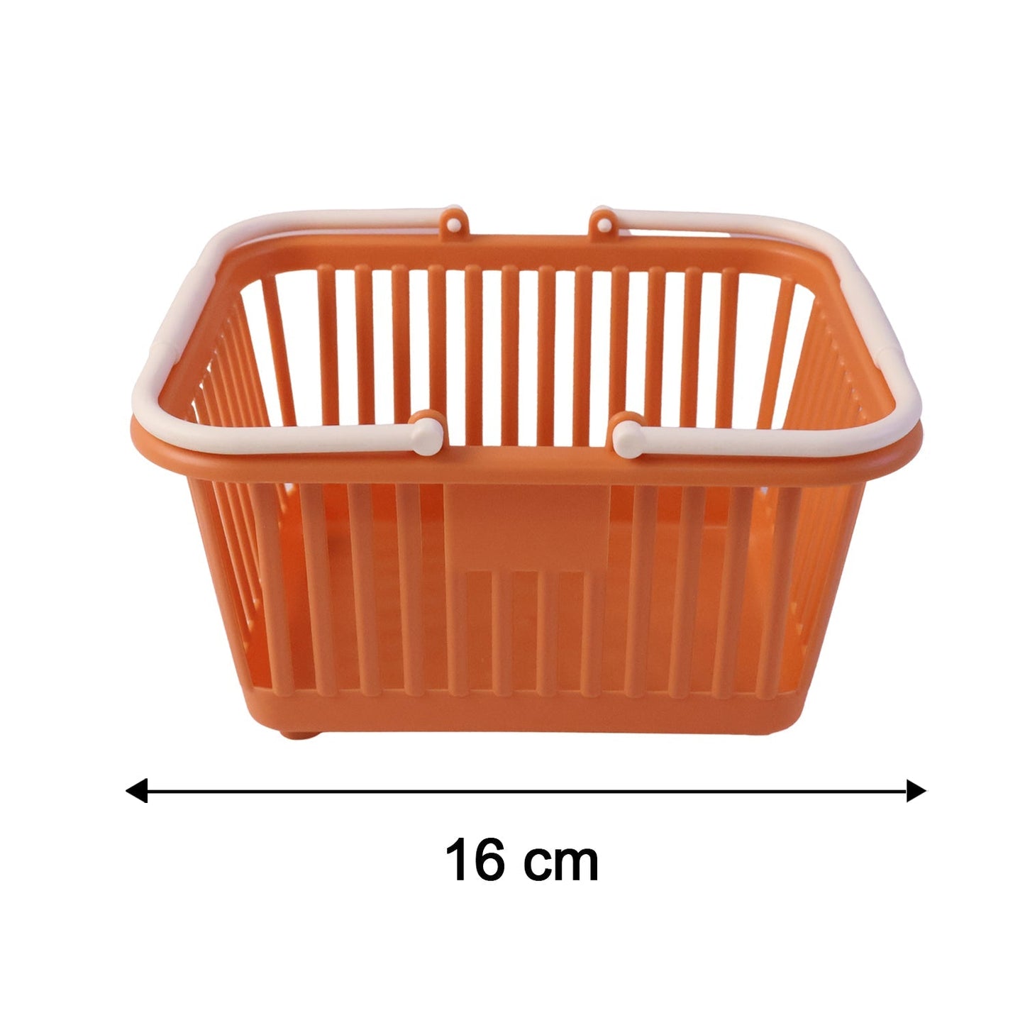 Plastic Storage Basket With Foldable Handles For Fruits Vegetables And Grocery (1 Pc)