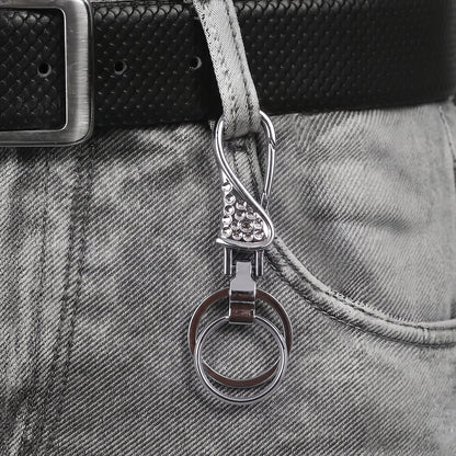 Metal Heavy Duty Key Holder Keychain With Swivel Hook And Double Key Rings (1 Pc)