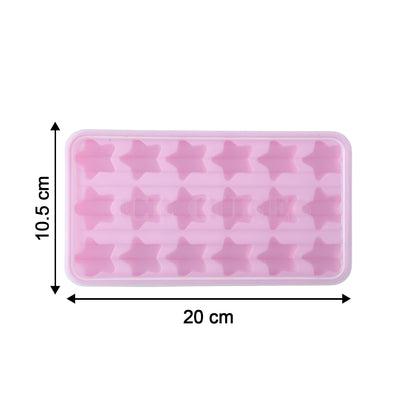 18 Grid Star Shape Ice Cube Tray With Lid (1 Pc)