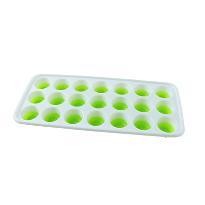 21 Grid Plastic Round Pop Ice Cube Tray With Lid (1 Pc)