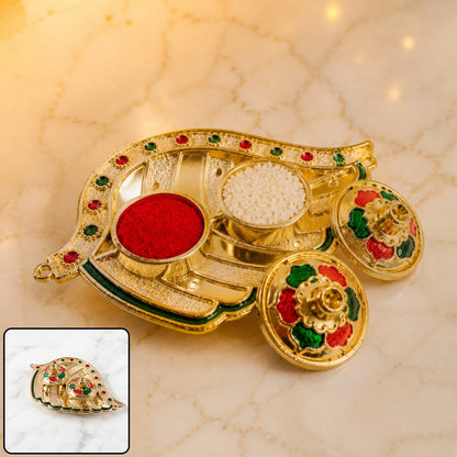 Mango Shaped Kankavati Kumkum Holder For Puja And Tilak Rituals (1 Pc)