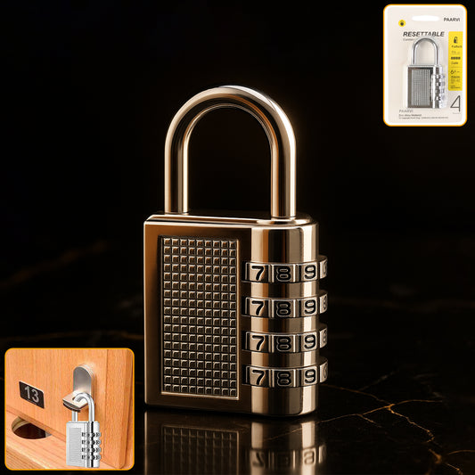 Heavy-duty 4-digit Resettable Combination Padlock (1 Pc)
