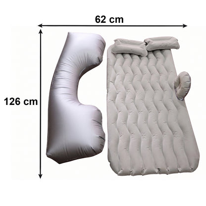 Portable Car Air Mattress Bed Set With Pump  Pillows Inflatable (Grey)
