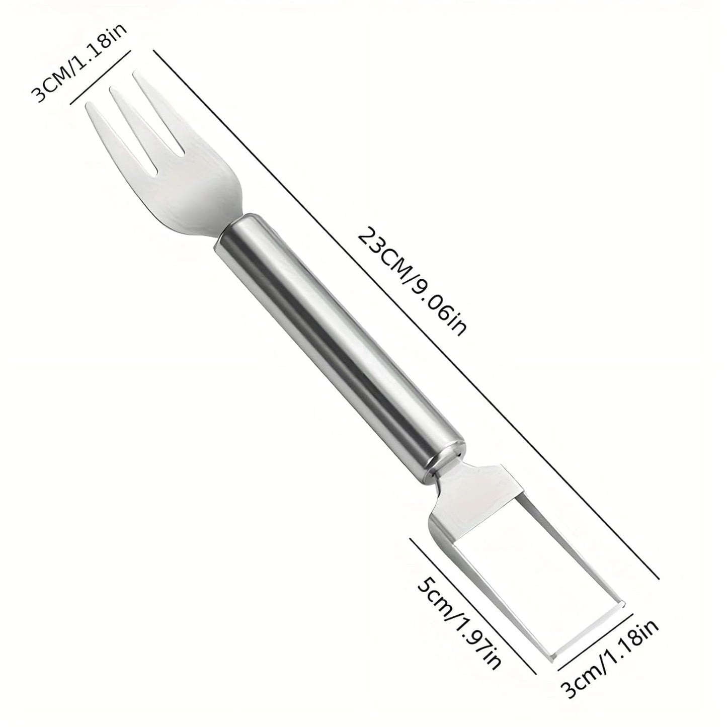 Stainless Steel 2 In 1 Watermelon Slicer Cutter With Fork Fruit Tool (1 Pc)