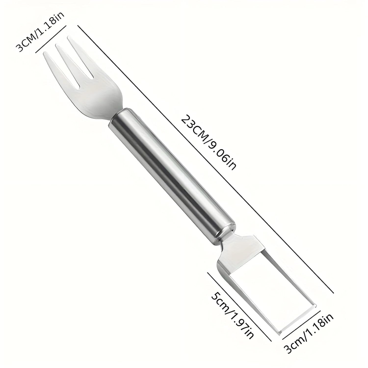 Stainless Steel 2 In 1 Watermelon Slicer Cutter With Fork Fruit Tool (1 Pc)
