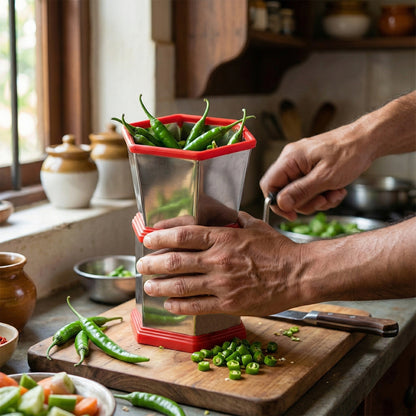 Manual Hexa-style Hand-operated Chilli Cutter (1 Pc)