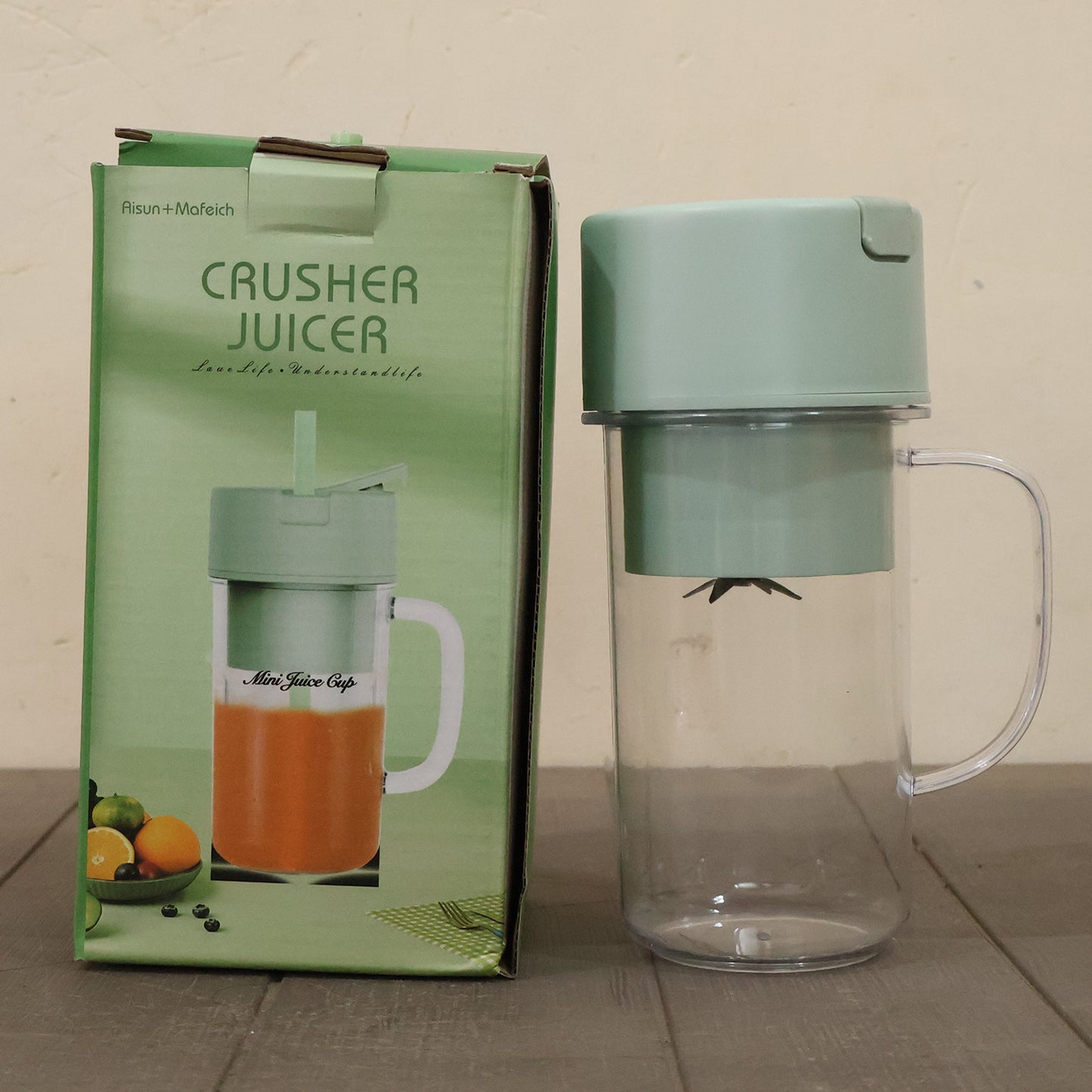 Portable Electric Juicer Mixer Grinder With Handle (1 Pc 340 Ml)
