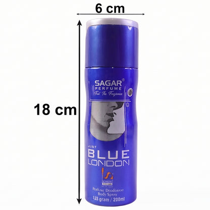 Sagar Just Blue London Perfume Body Spray Deodorant For Men (200 Ml)