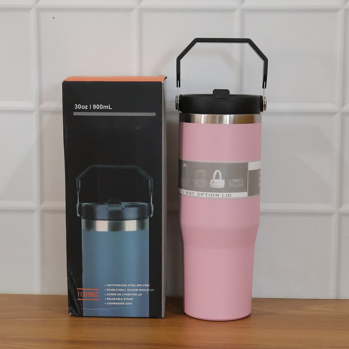 Premium Stainless Steel Insulated Travel Tumbler 900 Ml (1 Pc)